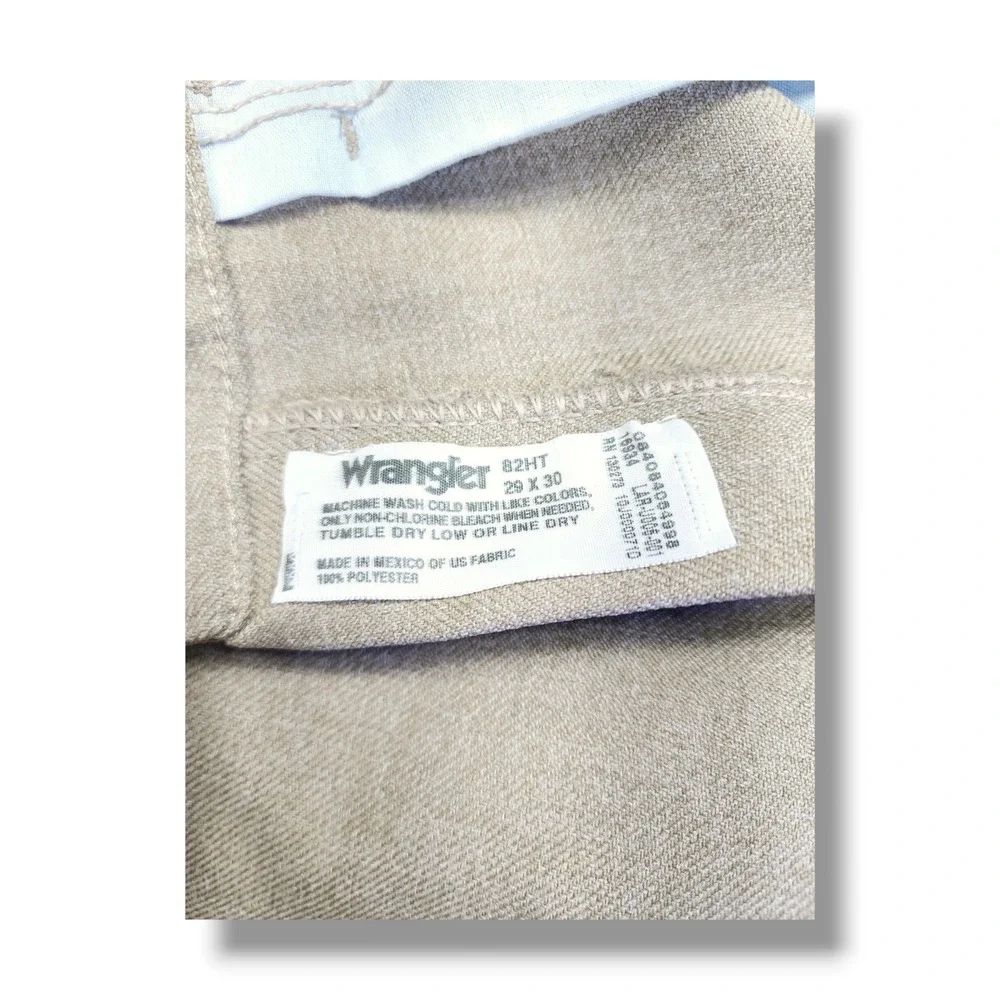 Vintage Wrangler‎ Western Heathered Tan 100% Polyester Pants Men's 29x30 82HT